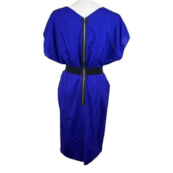 Escada Dorris Dress Stained Glass Violet Purple Black Elastic Waist Size 6 (36) - Picture 4 of 13